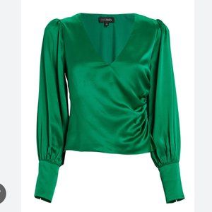 INTERMIX Ashley Satin V-Neck Top